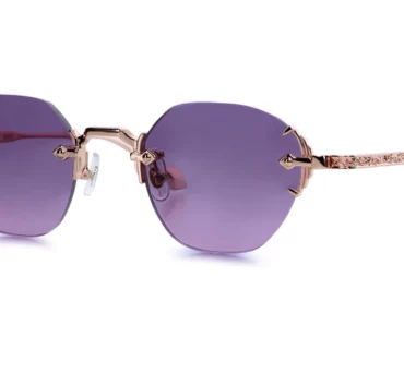 Окуляри сонцезахисні Vintage Eyewear ORNATE Rose Gold PURPLE LENS