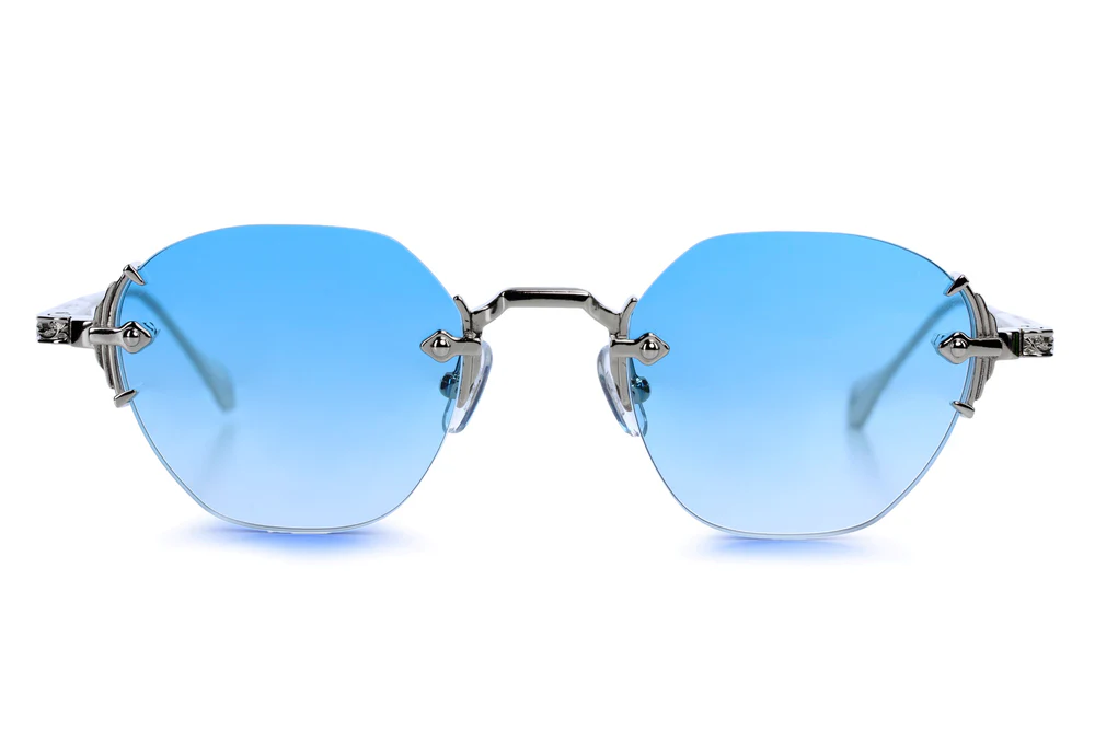 Окуляри сонцезахисні Vintage Eyewear ORNATE White Gold GRADIENT BLUE LENS 2 Окуляри сонцезахисні Vintage Eyewear ORNATE White Gold GRADIENT BLUE LENS - Зображення 2