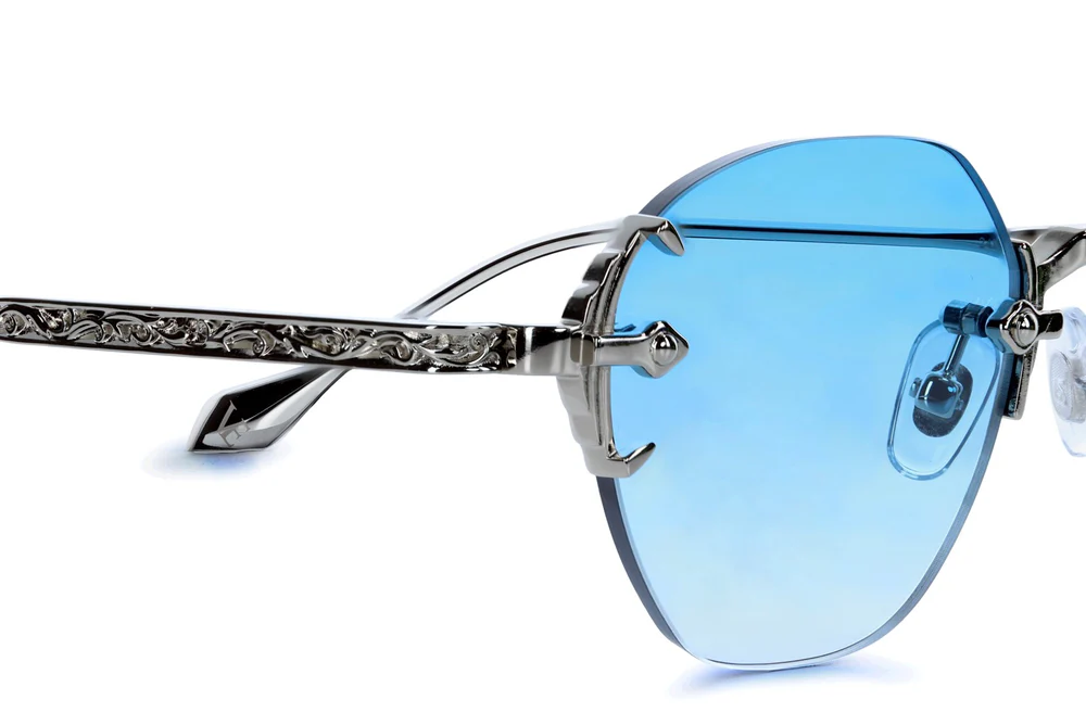 Окуляри сонцезахисні Vintage Eyewear ORNATE White Gold GRADIENT BLUE LENS 3 Окуляри сонцезахисні Vintage Eyewear ORNATE White Gold GRADIENT BLUE LENS - Зображення 3